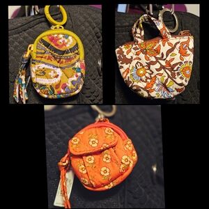 #624 Vera Bradley Multicolor Floral Bag Charm/ Earpod Holders, Varies Color